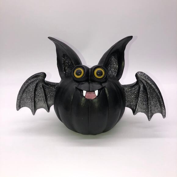 New Halloween Black Vampire Bat Pumpkin Figure - Picture 1 of 6